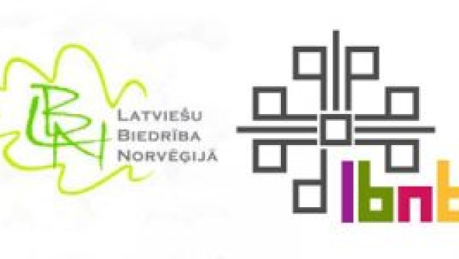 Latviešu biedrības Norvēģijā un Bergenā logotipi.